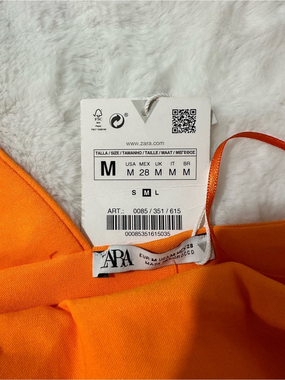 Zara One-Shoulder Orange Crop Top - Picture 4 of 6
